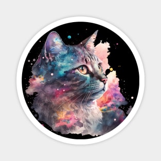 Portrait of an adorable and beautiful cat watercolor Magnet